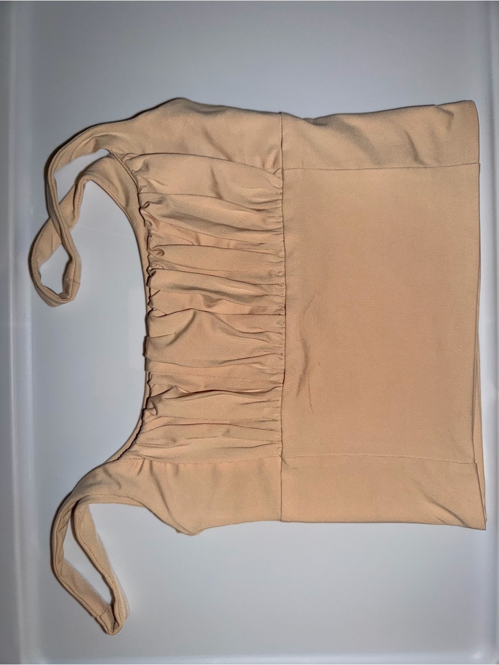 Verge Girl Beige Ruched Tie-Shoulder Camisole